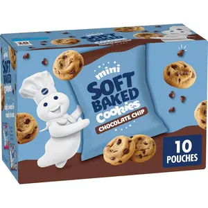 Pillsbury Mini Soft Baked Cookies, Chocolate Chip, Snack Bags, 10 Ct, 10 oz Pillsbury Mini Soft Baked Cookies, Chocolate Chip, Snack Bags, 10 Ct, 10 oz