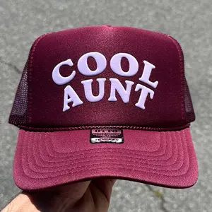 Cool Aunt Puff Print Trucker Hat Trendy Unisex Hats