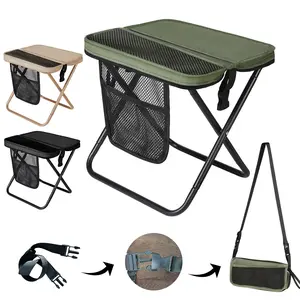 Large outdoor portable chair for fishing-Top Thanksgiving and Christmas gifts，Portable Outdoor Folding Chair with Shoulder Strap Ultra Light 1.5 lbs Max Load 500lbs Two Side Pockets Velcro Storage for Camping Hiking Fishing BBQ Parties