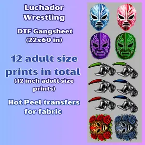 G17 Luchador transfers para PLAYERA/SHIRTS Hot Peel Gang Sheet