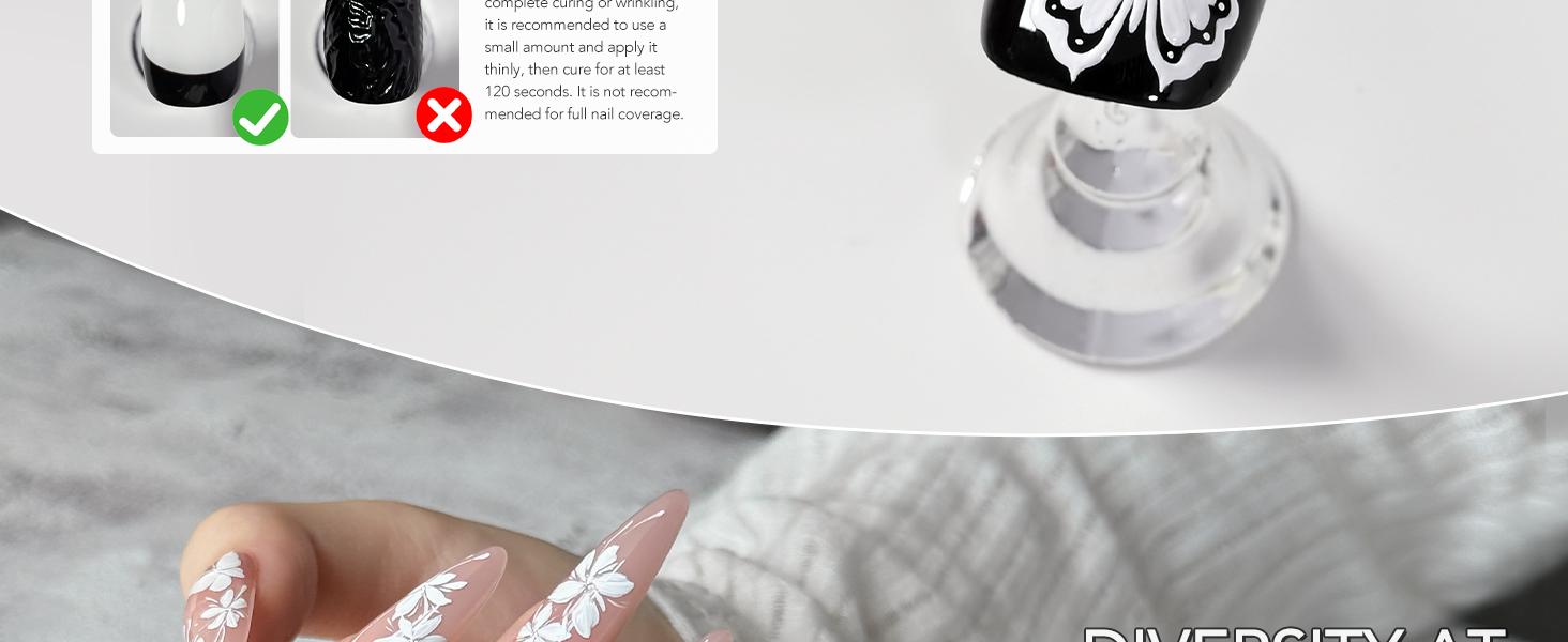 GAOY Black & White Painting Gel for Nail Art, No Wipe Creamy Gel Polish for Lines, Floral Designs, Patterns or French Nail Salon and Home DIY, UV Light Cure GAOY Black & White Painting Gel for Nail Art, No Wipe Creamy Gel Polish for Lines, Floral Designs, Patterns or French Nail Salon and Home DIY, UV Light Cure