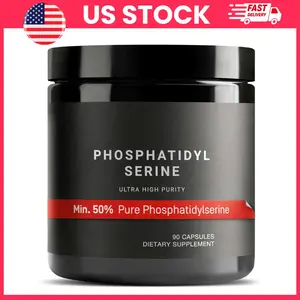 Phosphatidylserine Capsules 400mg High Purity Formula | Soy Free Phosphatidylserine Supplement, 50% Standardized Phosphatidylserine Capsule Formula | Vegan Dietary Supplement Capsules, Third-Party Tested Quality, 90 Veggie Capsules Bottle