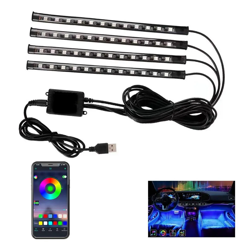 Atmosphere Light, Car Atmosphere Lamp, Automotive Ambient Lighting, RGB Smart App-Controlled Lights, USB-Powered Car Ambient Lighting, Decorative LED Strip Lights for Car Interior, Multifunctional Car Led, Car Accessories, Interior Led Vehicle