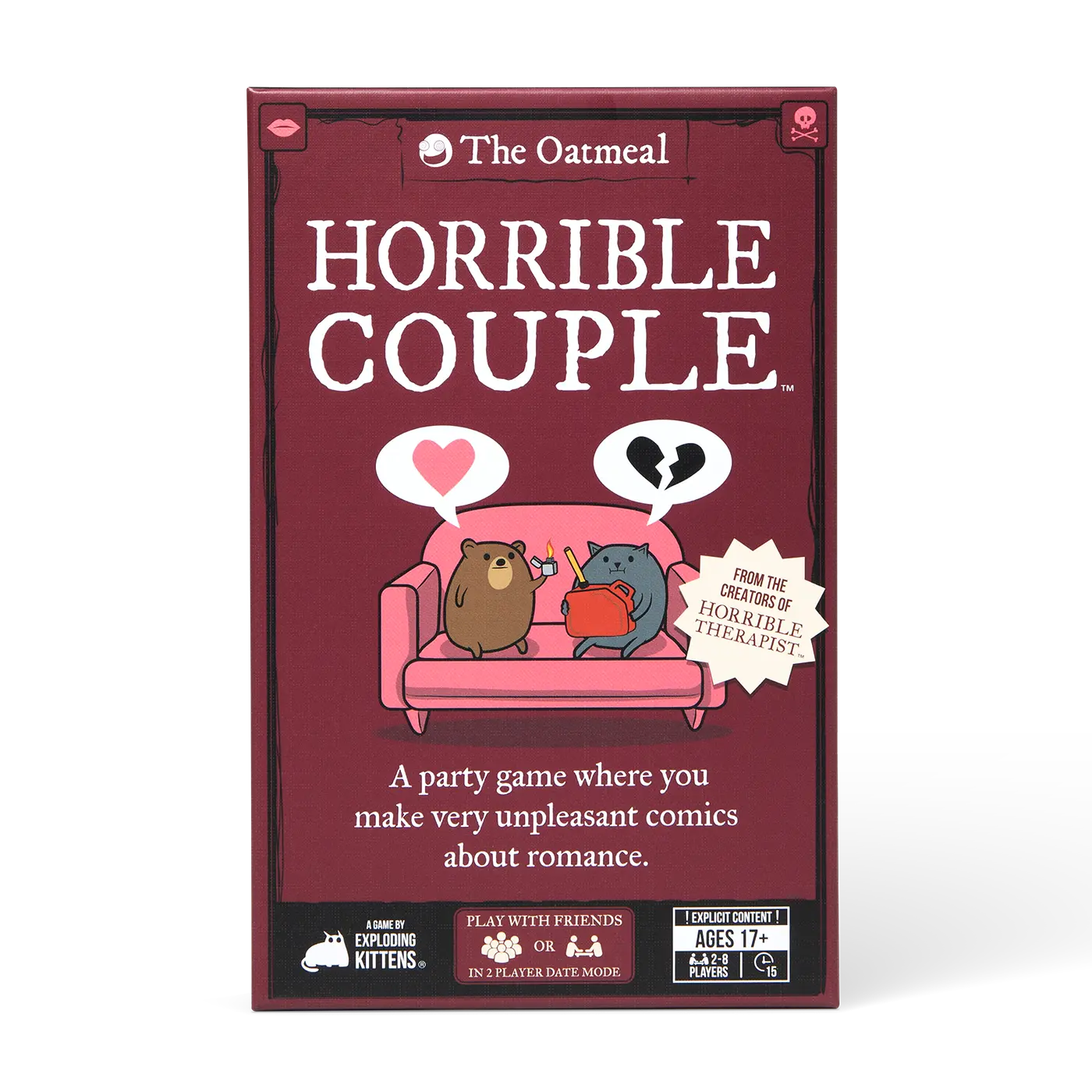 Exploding Kittens Horrible Couple: Extra Horrible Edition Relationship Party Card Game, Playing Cards for Gifting