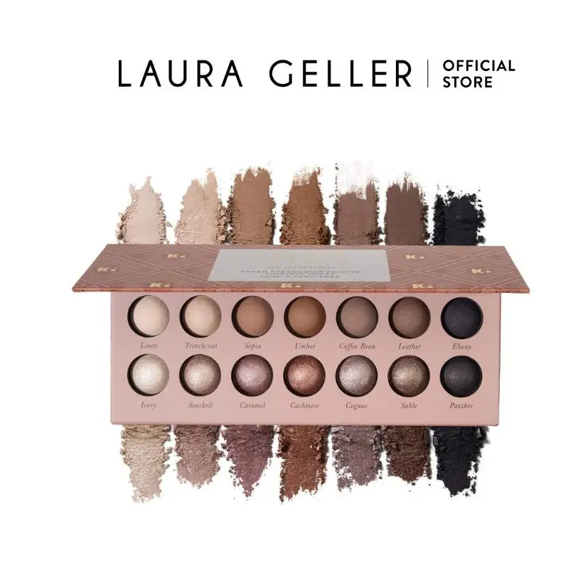 Laura Geller Delectables 14 Multi-Finish Baked Eyeshadows Timeless Tones Matte & Shimmer Cream-to-Powder Formula Long-Lasting Makeup