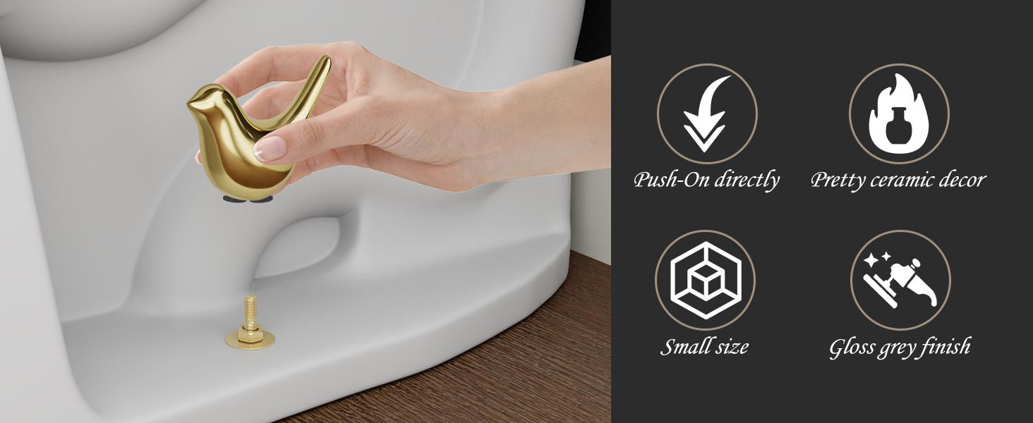 2 Pcs Ceramic Bird Toilet Floor Bolt Caps,Cute Bird Toilet Screw Caps Decorative,Toilet Bolt Figurine,Toilet Bowl Cap Covers,Decorative Bathroom Toilet Bolt Easy Installation