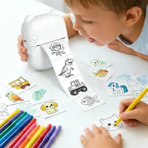 Rechargeable AI Smart Conversation Thermal Printer, Portable Voice-Controlled with Upgradeable Mobile App, AI Q&A/Photo Generation/Study Aids/Alarm & Location, 2 Rolls Adhesive Stickers (Great Gift for Students)