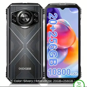 DOOGEE S Cyber Atmospheric And Good Smartphone Android 14, 10800mAh Big Battery Trendy Phone, 20GB (8+12) RAM + 256 ROM, 6.58" FHD+IPS Waterdrop Display, 50MP AI Camera/ Dual SIM Unlocked/ Octa Core/ OTG/ GPS