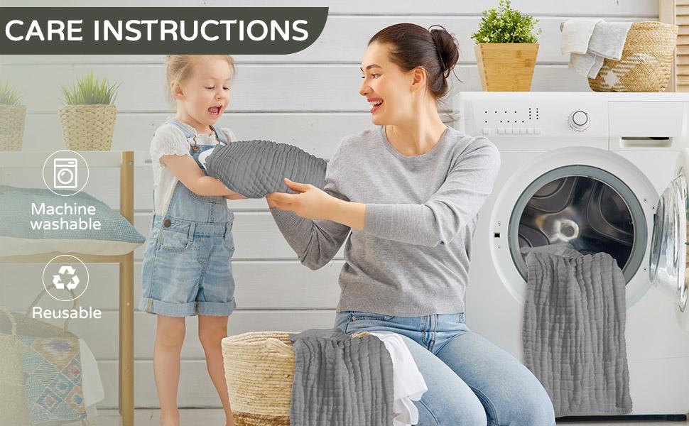 Yoofoss Baby Towels 2 Pack 100% Muslin Cotton 32x32 Inch Soft & Absorbent with Hood for Newborns, Infants, Toddlers & Kids