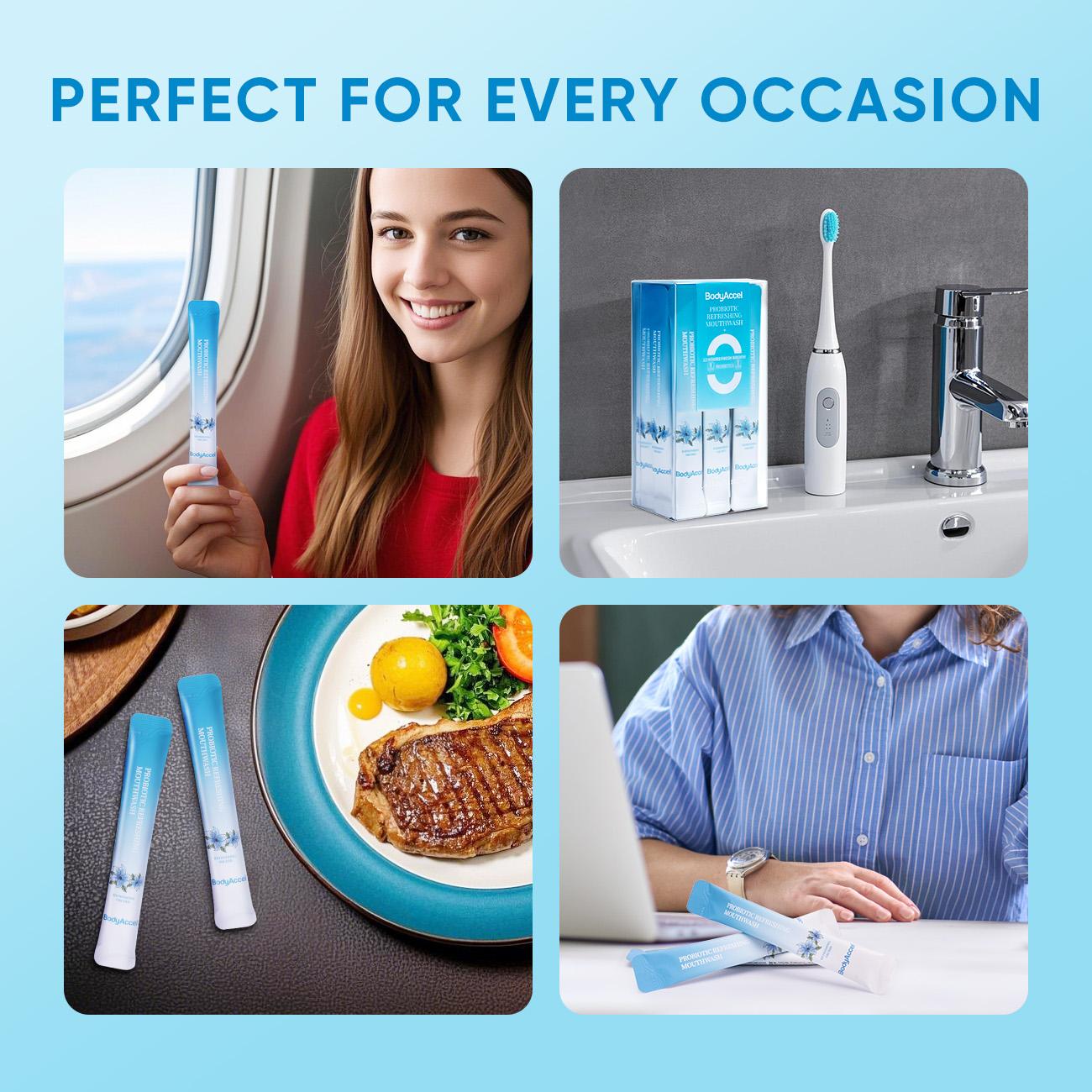 BodyAccel Probiotic Refreshing Mouthwash For Oral Care Daily Cleanser 12 Hours Fresh Breath 6 Pack Cleansing