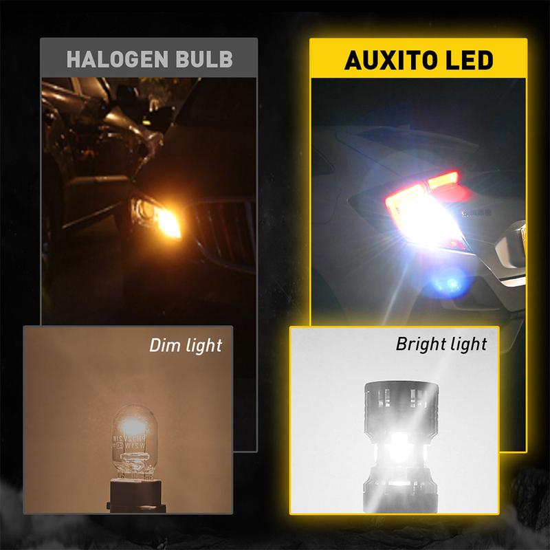 AUXITO Latest CANBUS LED Tail Brake Turn Signal Light Bulbs ,4000LM 600% Brighter,Built-in Resistor ,Anti Hyper Flash,Error-Free,Plug and Play,Reverse Backup Stop Light DRL/Parking Light，Select Bulb Model: 7440 / 7443 / 3156 / 3157 / 1157