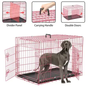 48 Inch Dog Crate, Dog Crates and Kennels for Big Dog Foldable Large Dog