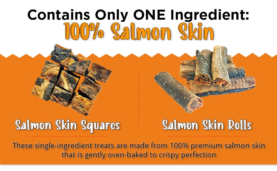Hubert Salmon Skin Crunchy Dog Treats all-natural Single Ingredient High Protein Omega-3 Rich Puppy Snacks Hubert Salmon Skin Crunchy Dog Treats all-natural Single Ingredient High Protein Omega-3 Rich Puppy Snacks