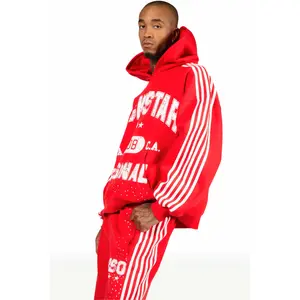 Tylla Red Rhinestone Hoodie/Baggy Pant Track Set