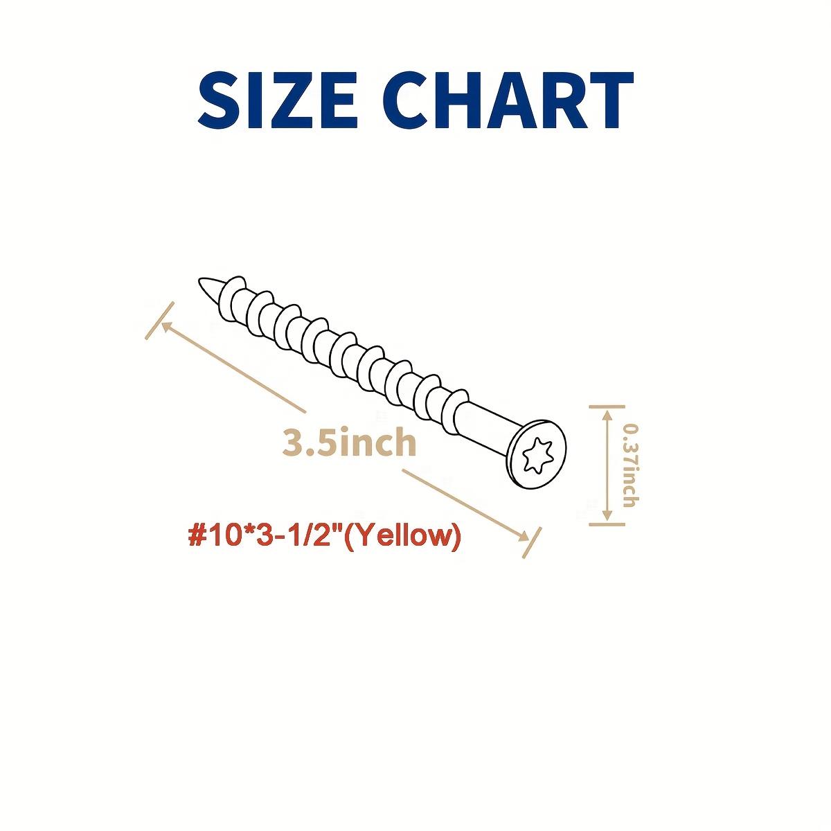 200 400pcs Deck Screws Set T25 Torx Self Tapping Wood Screws Exterior Deck Screws, #10*3-1/2 Rust Resistant Exterior Deck Screws With Yellow Ceramic Coating-for Easy Installation - Ideal For Wood Fastening