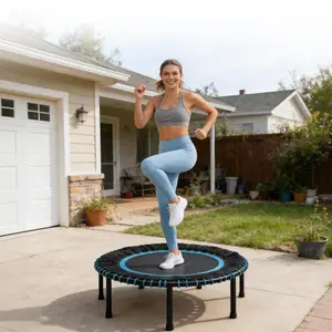 40 inch Adult Fitness Trampoline with Durable Bungees, Stable & Quiet Exercise Rebounder,Great Mini Trampoline for Indoor/Garden Workout,Max Load 330 lbs for Cardio, Balance & Family Exercise