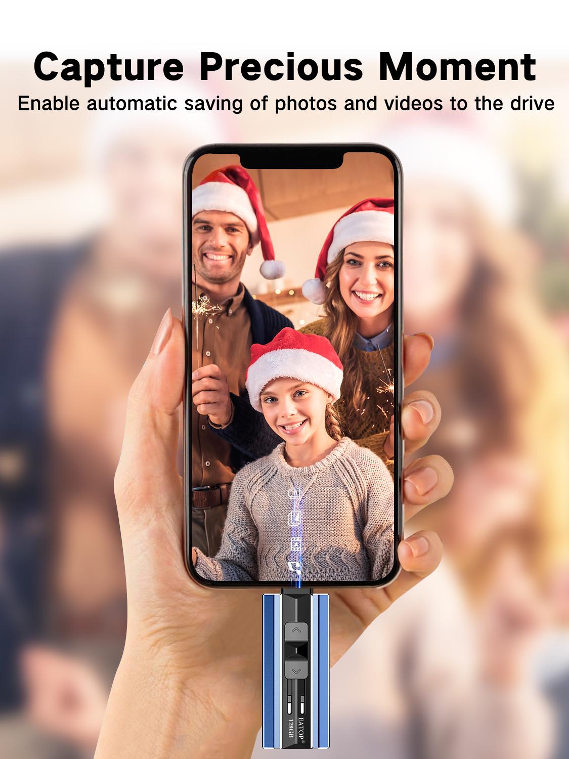 EATOP Portable Phone Flash Drive Small Memory Stick Storage Save More Photos Videos Files For iPhone iPad Androidphone PCs Mini USB External Memory Storage No App Required EATOP Portable Phone Flash Drive Small Memory Stick Storage Save More Photos Videos Files For iPhone iPad Androidphone PCs Mini USB External Memory Storage No App Required