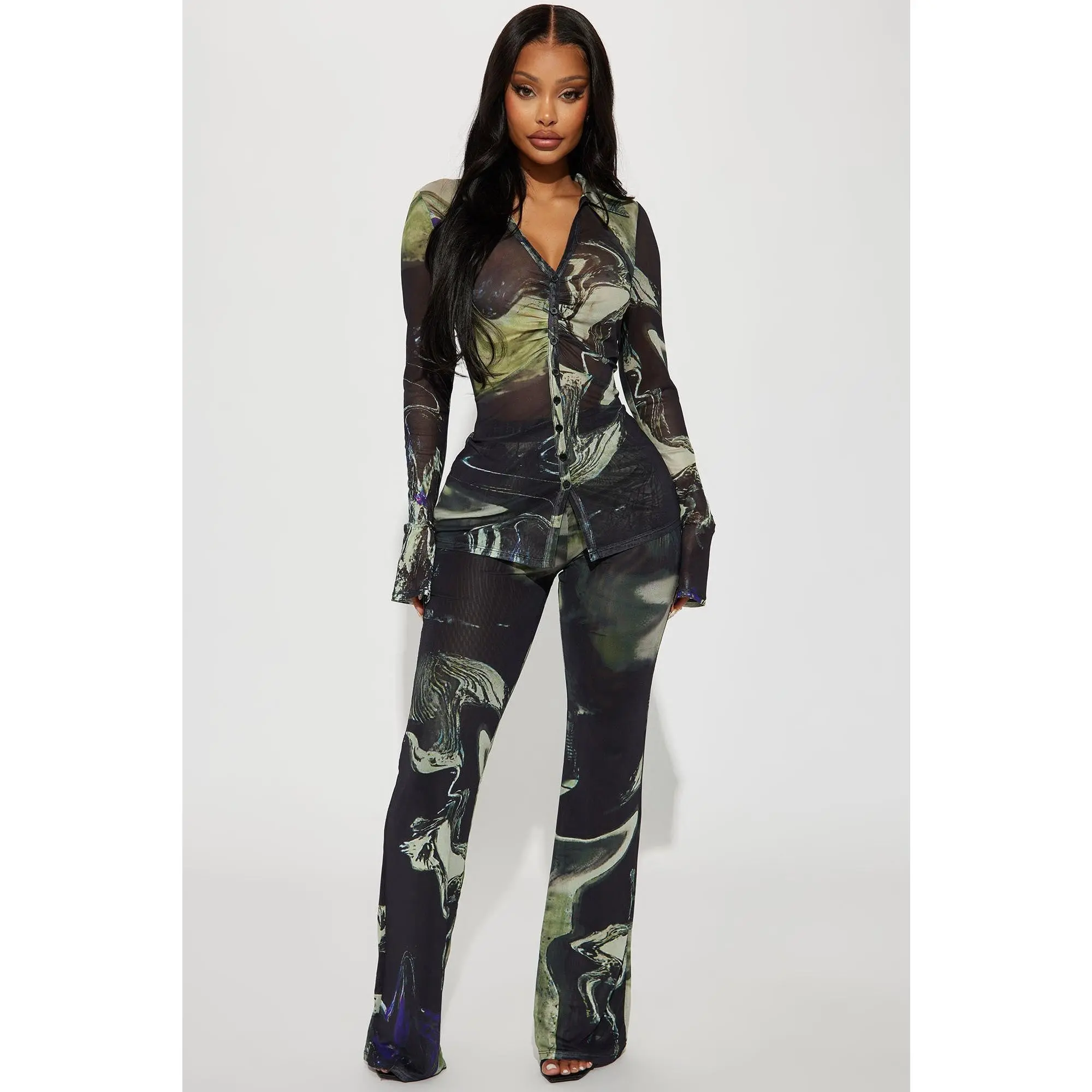 Gisella Pant Set - Black/combo