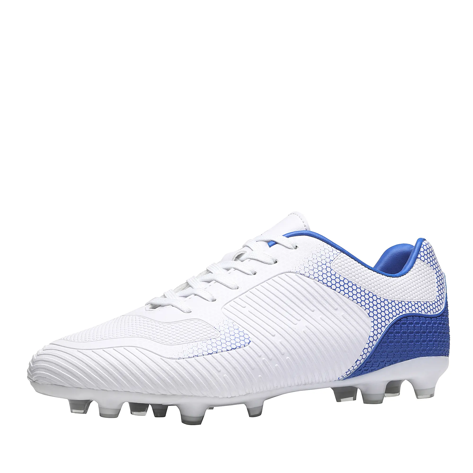 Dream Pairs Men's Football Cleats, Lightweight Synthetic Leather Lace-up Firm Ground Outdoor Shoes with Enhanced Traction for Soccer, Personalized Lacing, Traction Spikes, Shock Absorbent, Male, Mesh, Grass‑Ready Grip
