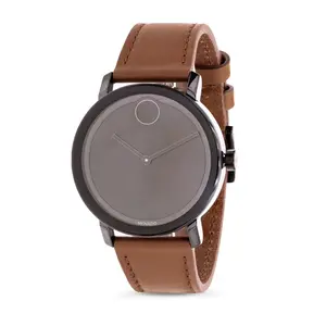 Movado Bold Cognac Leather Mens Watch