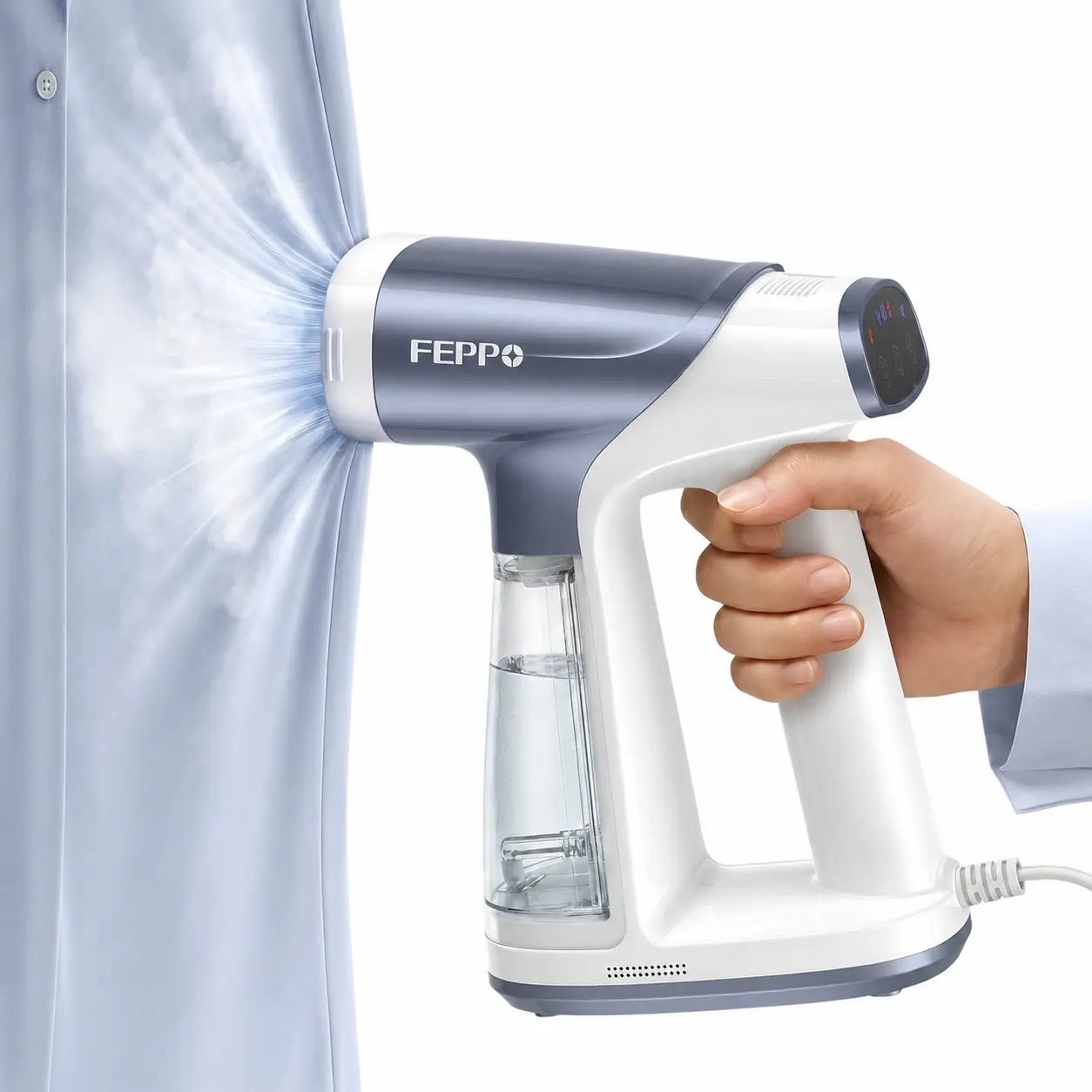 FEPPO Vacuum Steamer for Clothes, Handheld Garment Steamer with Suction, 2-in-1 Steam & Iron, LED Display, Adjustable Suction & Steam Modes, One-Hand Vacuum Steamer for Home (For 110-120V),back to school,back to school haul