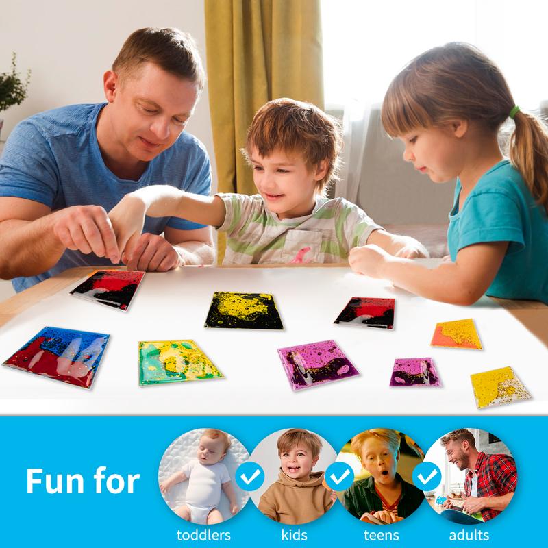 Art3d Liquid Fusion Sensory Tiles – Soft Gel Play Mats for Toddlers & Kids, Eco-Friendly, Improves Focus, Coordination