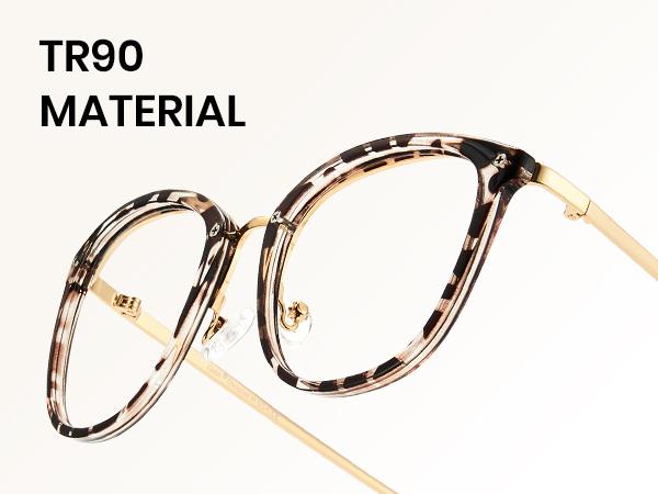 Cyxus Anti Blue Light Glasses for Women-Lightweight Small Face, Nose Friendly for Round Face,Metal Frame TR90,Oversized Cat Eye ,Blue Light Filter,Block harmful rays, Work Office Home Gaming，For Unisex HD High Quality Eyewear Non Prescription - 8169