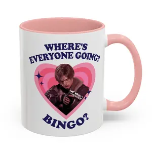 Leon Kennedy Where's Everyone Going? Bingo? Mug, Leon Kennedy Coffee Cup