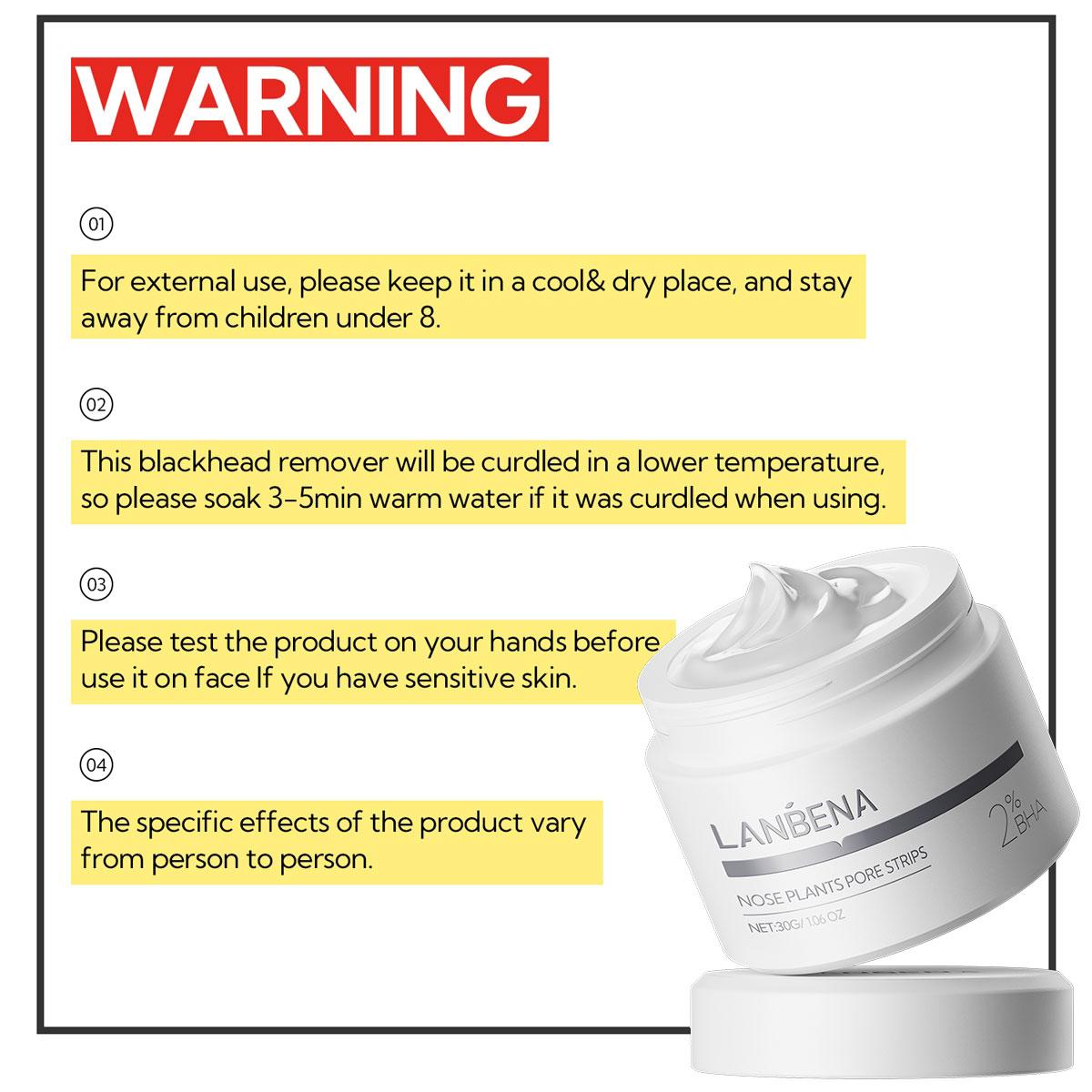 LANBENA 2.0 Blackhead Remover Nose Plants Pore Strips Deep Cleansing Peel Off Mask 60Pcs for Pore Health & Blackhead Removal with Aloe Vera & Hyaluronic Acid 30g (Updated version in circulation).