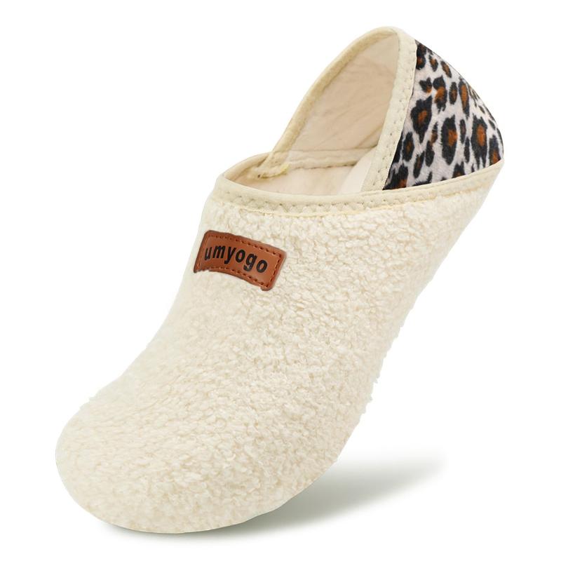 House Slippers For Woman Women's Fuzzy Fur Slippers Casual Non Slip Barefoot Slipper Socks Warm Closed Back Indoor Outdoor Shoes