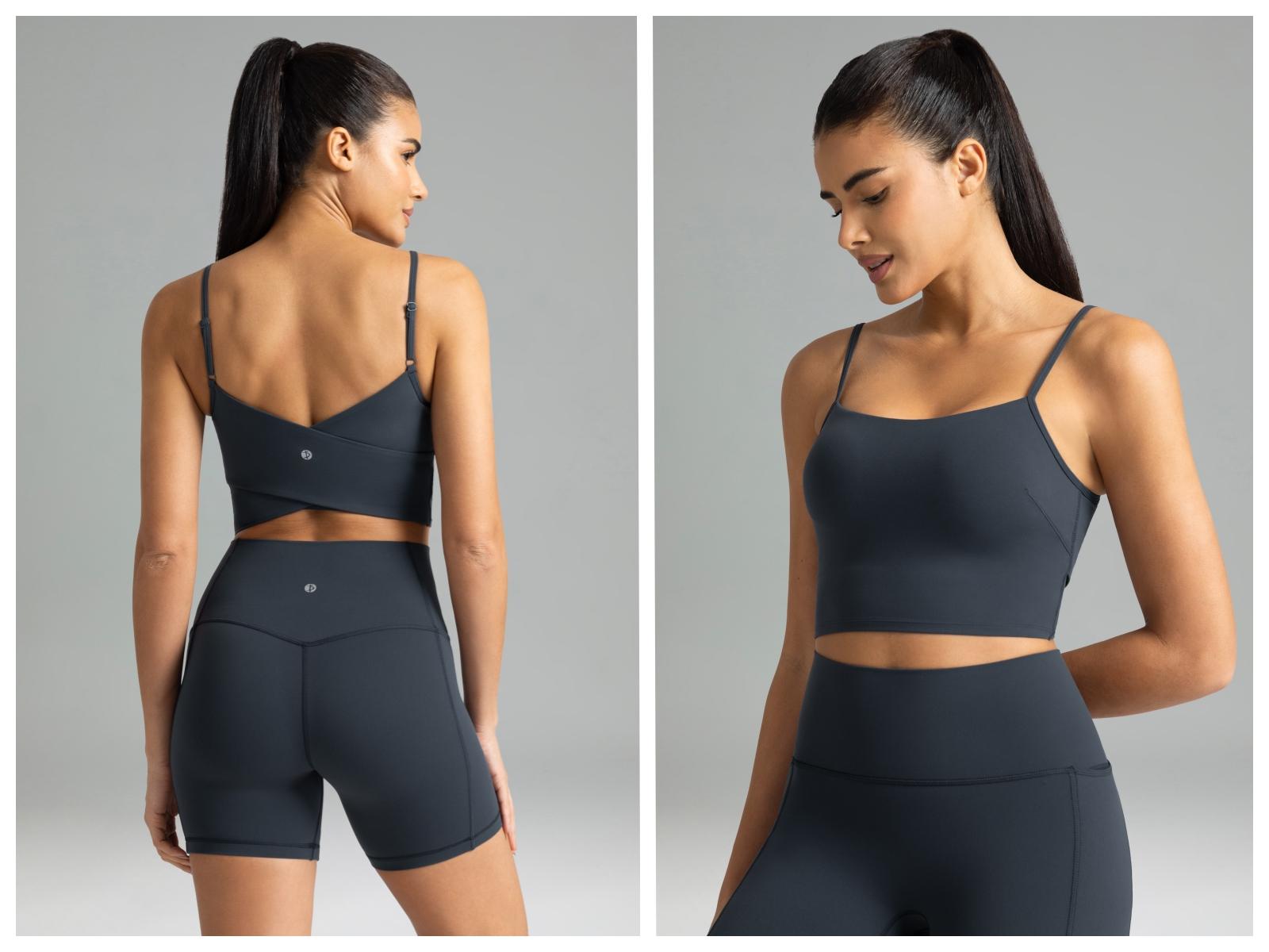 Colorfulkoala Women's Dreamlux Crop Tank Tops with Built in Bra Adjustable Spaghetti Strap Workout Yoga Camisole Colorfulkoala Women's Dreamlux Crop Tank Tops with Built in Bra Adjustable Spaghetti Strap Workout Yoga Camisole