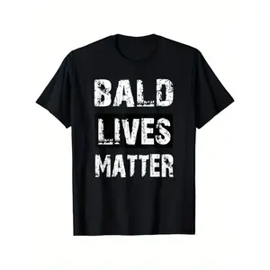 Funny baldness "T-shirt for men and women general cotton casual round collar outdoor short-sleeved T-shirt for men summer short-sleeved T-shirt for men slightly elastic 100 pure cotton S-XXXL local community store in stock quick hair soft cotton