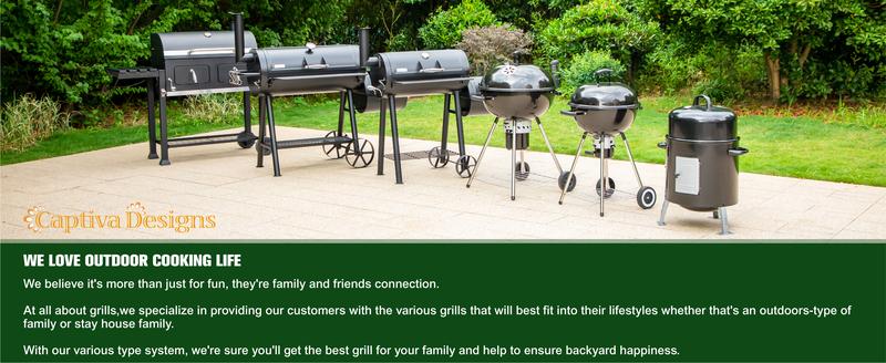 Outdoor Vertical Smoker, Wood Chunks Smoker with Thermometer for Outdoor Cooking,Grilling,Picnic,Camping and Party Barbecue Stainless Steel Durability