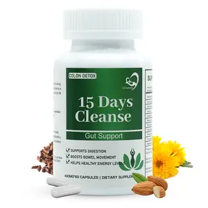 15-Day Digestive Cleanse Capsules for Daily Balance & Gut, Supports Digestive Regularity, Caffeine Free, Plant-Based Formula with Senna, Cascara Sagrada & Psyllium Husk, Non-GMO, 30 Capsules