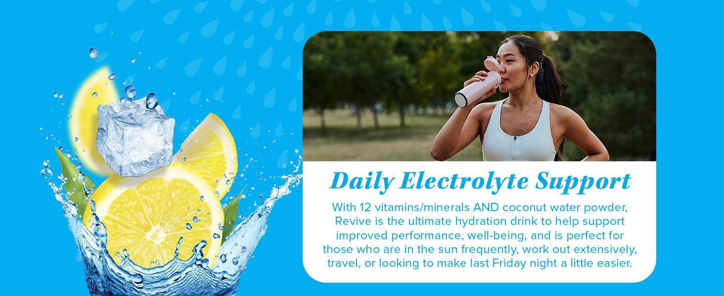 Vegan Collagen Powder for Women - Revive - Sugar Free Electrolytes Powder Packets with Plant Based Collagen Powder for Women - Water Hydration Packets with Vegan Hair Skin and Nails Vitamins Edible Supplement Fitness Healthcare Dietary Drink