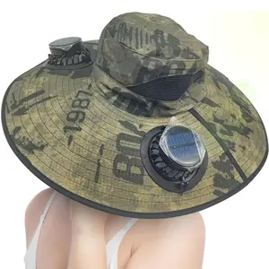 New Solar Fan Outdoor Fishing Hat-Solar Sun Protection Sun Hat with Fan Solar Fan Hat Dual Power Supply Fan Outdoor Fan