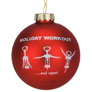 Tree Buddees Wine Opener Holiday Workout Funny Glass Christmas Ornament 3 Inch Durable Glass Tree Decoration Perfect Gift for Wine Lovers