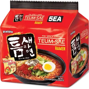 Paldo Hot and Spicy Teumsae Ramen Korean Instant Noodle 4.23 Oz (Pack of 20)