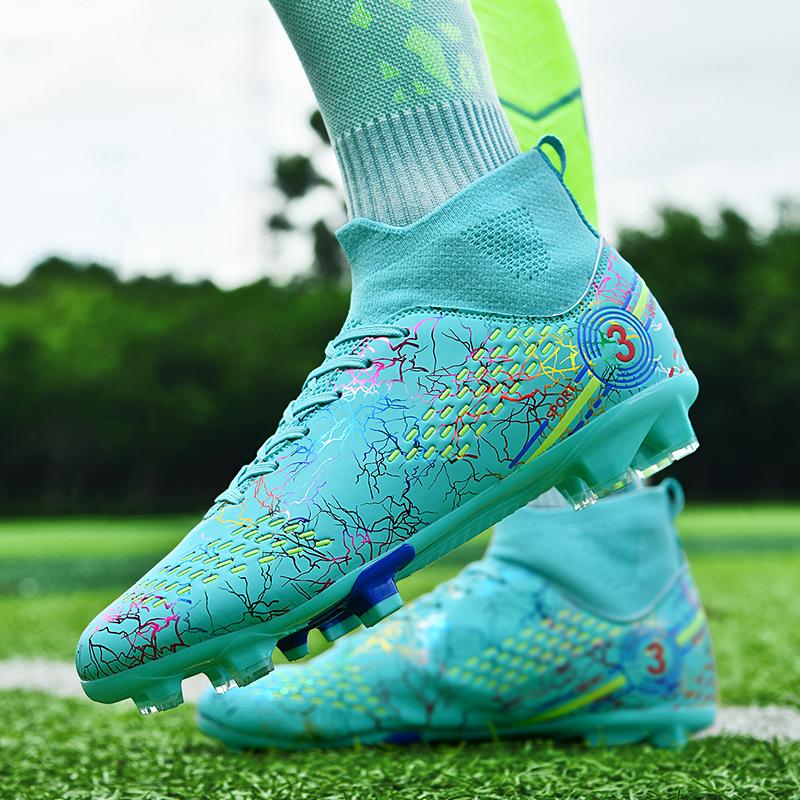 Unisex Ombre Pattern Lace-up Front Football ShoesAnti-slip Breathable Long Studs Soccer Shoes,Soccer Cleats, Football Cleats, Summer TrainingSneakers for Training Match Practice