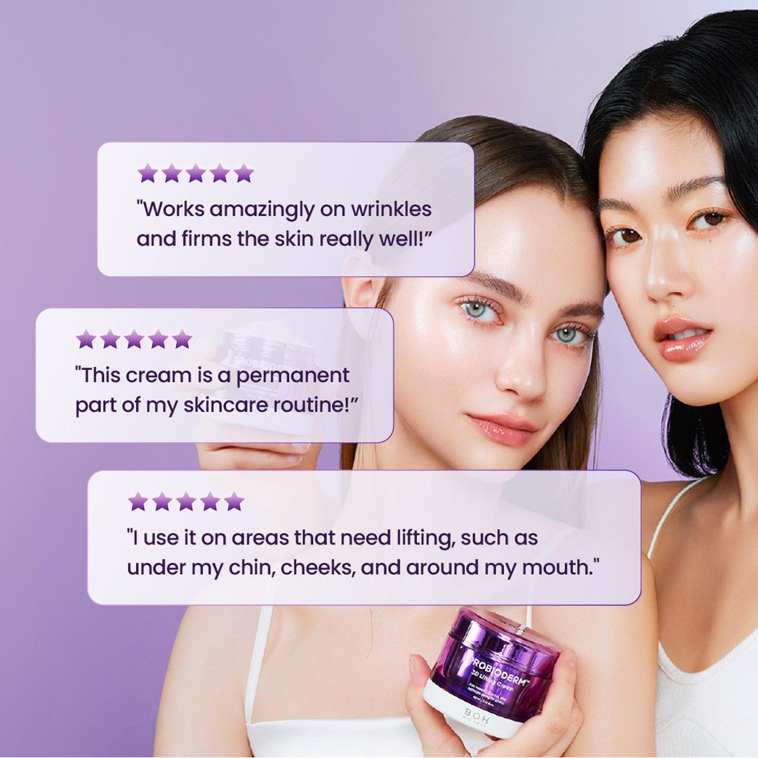 BIOHEAL BOH Probioderm 3D Lifting Cream 1.7 fl oz | Advanced Korean Anti-Aging Probiotic Facial Night Cream with 17-Peptide Complex & Patented Probioderm for Wrinkles on Face and Neck Nourishing Hydrating Skin Repair Firming Smooth