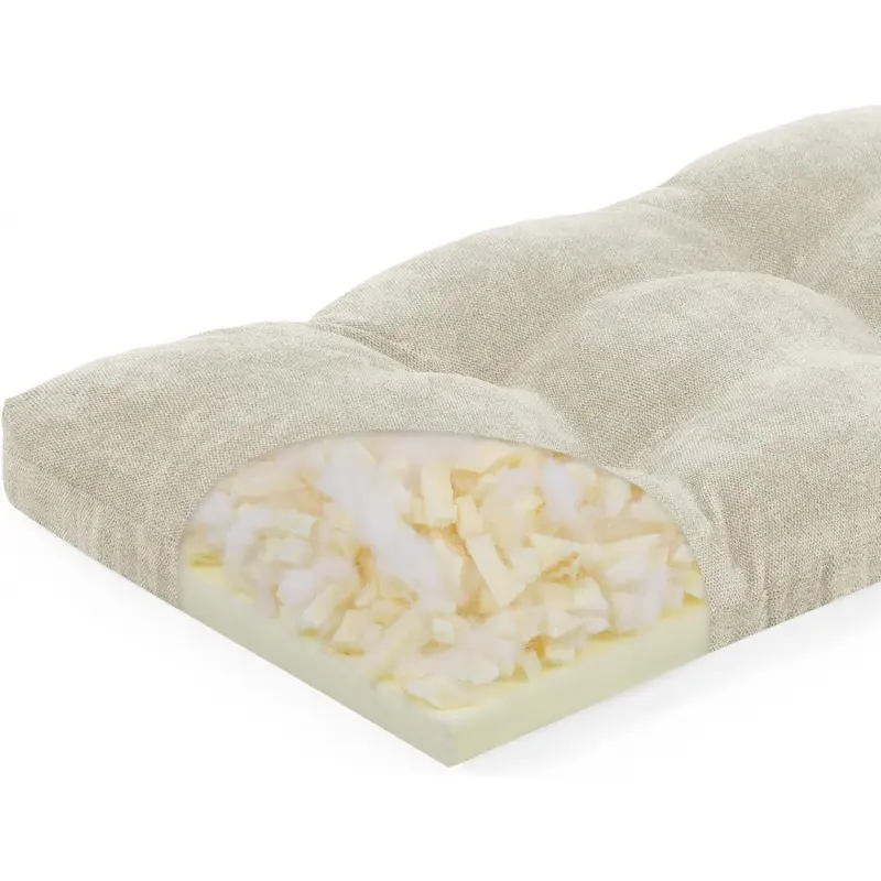 40 Inch Memory Foam Bench Cushion - Dual-Layer Patent Design, Non-Slip, Tied, 40x15x3 inch, Beige-L Indoor Home Supplies Bench Cushion