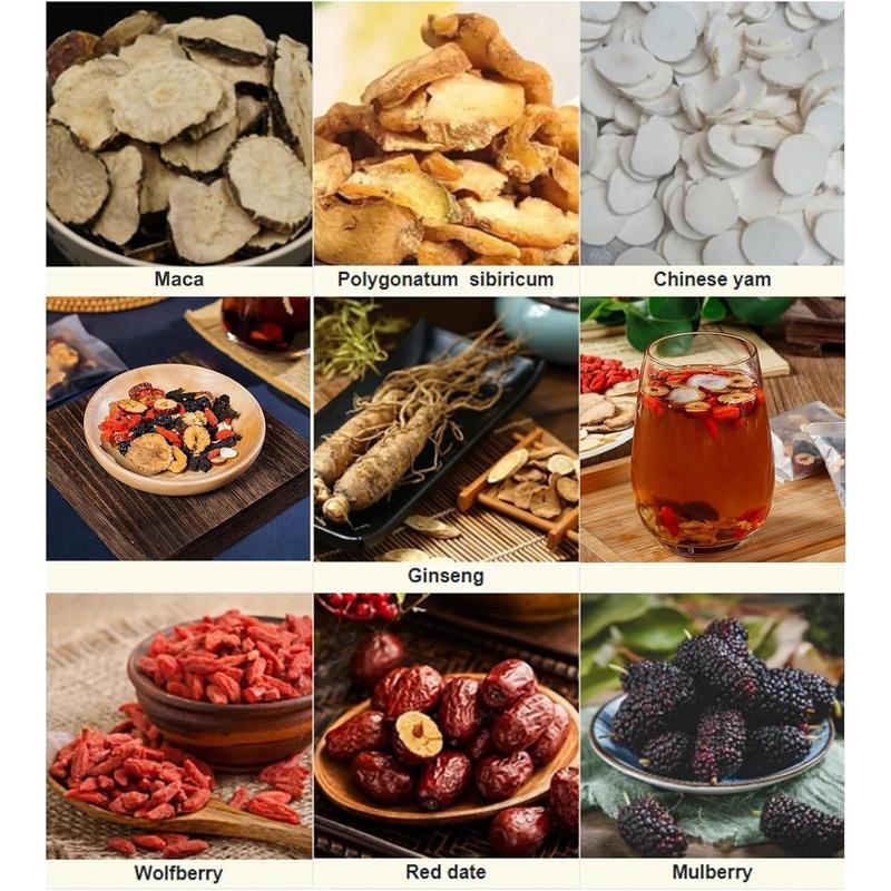 60 Bag Kidney Tea Formula Ginseng Eight Treasure Tea, Ginseng Eight Treasures Tea, Organic Kidney Cleanse Tea, Traditional Healthy Kidney Cleansing Tea for Men & Women Natural Sugar