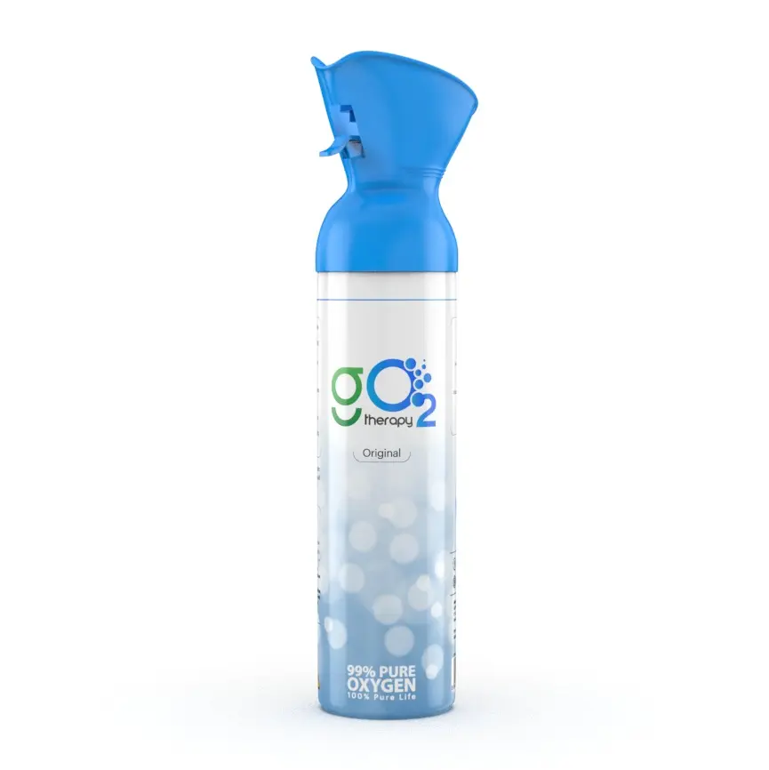 gO2Therapy Portable Oxygen Canister 12L for Sports, Travel, Altitude & Fitness - Includes Mask, Up to 450 Inhalations