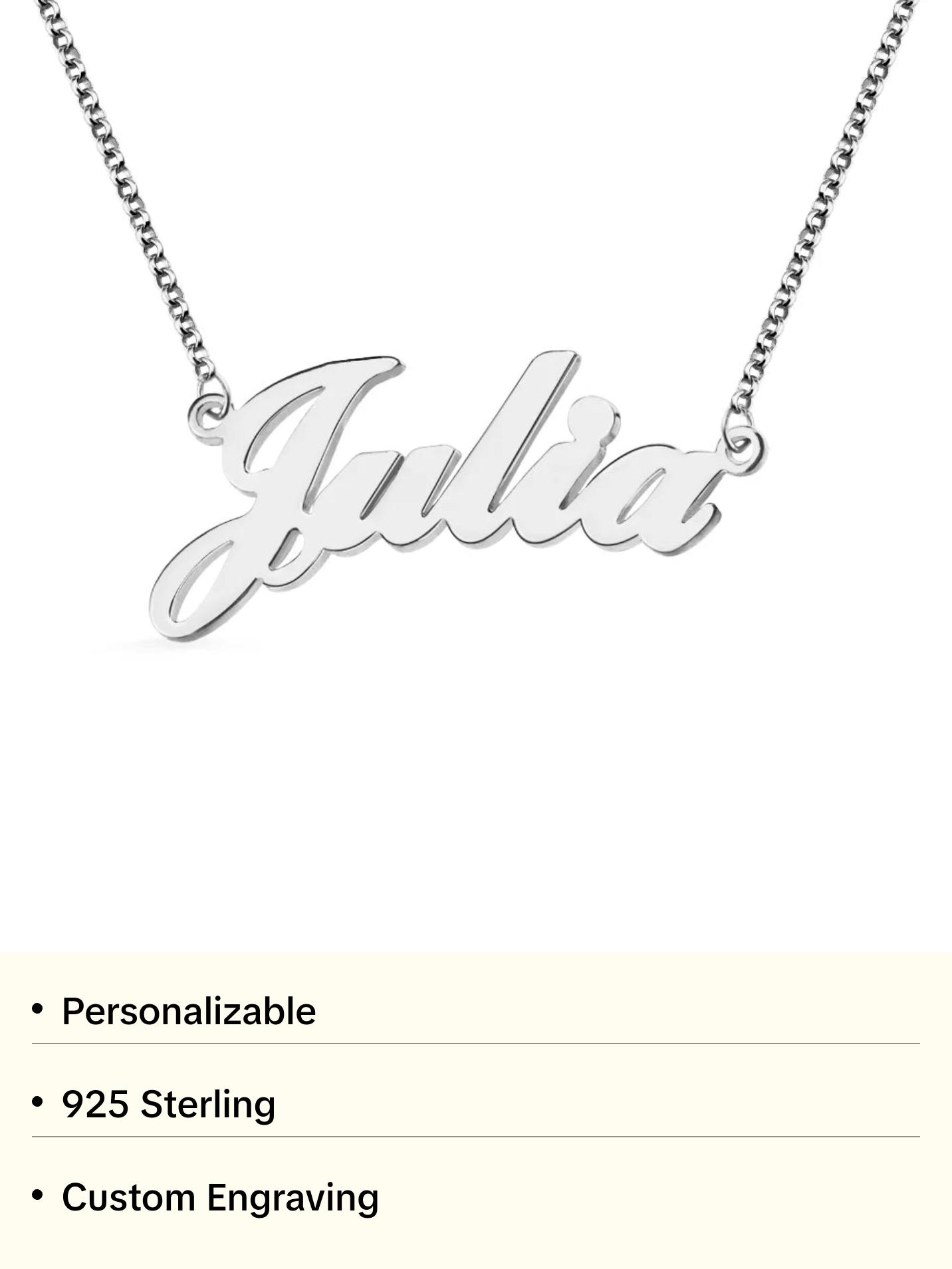 Personalized Julia Name Necklace