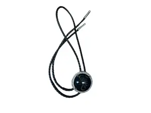 WMG Scorpion Black And Silver Rodeo Animal Round Rodeo Cowboy Bolo Tie Western Bolo Tie Chain Necklace