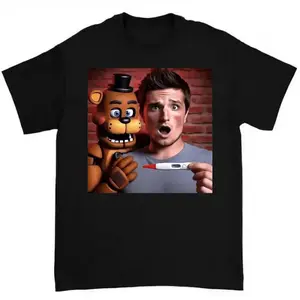 Josh Hutcherson Freddy Fabear Meme T-Shirt Featuring Bold Retro Typography in Streetwear Style