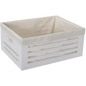 Wooden Bin with Fabric Lining