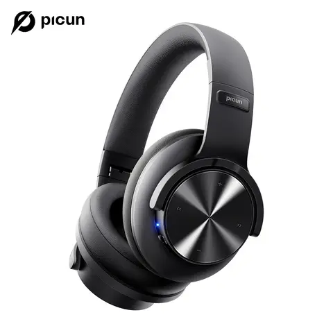 Picun B8 Over-Ear Wireless Bluetooth 5.3 Headphones with 120H Playtime, 3EQ Modes, Built-in Microphone, Multipoint Connection, Foldable Design, Button & Touch Controls, 3.5mm Port, HiFi Sound Quality, for Travel, PC, Game Console