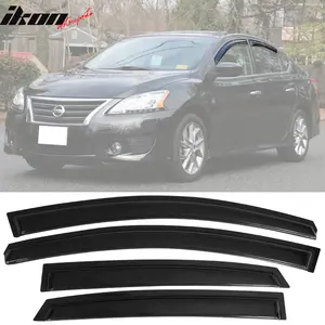 Window Visor Guard for Nissan Sentra 2013-2019 Slim Style Smoke Acrylic