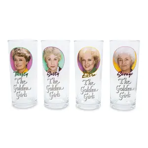 The Golden Girls Frames Logo 10-Ounce Tumbler Glasses | Set of 4